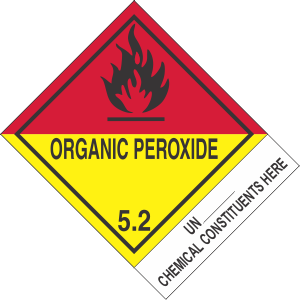IMPRINT - UN3109 - 4 X 5 ORGANIC PEROXIDE 5.2 PAPER ORGANIC PEROXIDE TYPE F, Liquid (Roll of 500)