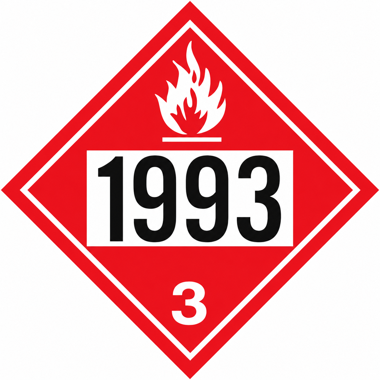 4x6 Class 3 Flammable Liquid UN 1993, Flammable Liquids,N.O.S. (Heptane, Ethanol) - Pa