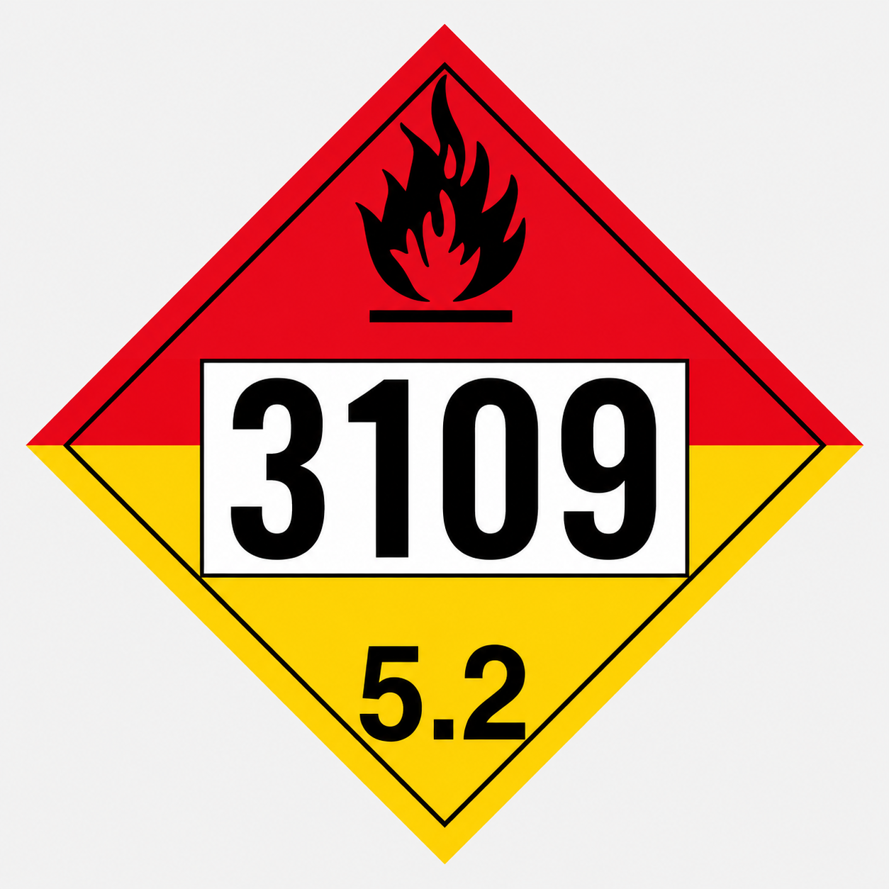 3109 - Organic Peroxide 5.2 Class 5 Placard- PLTB