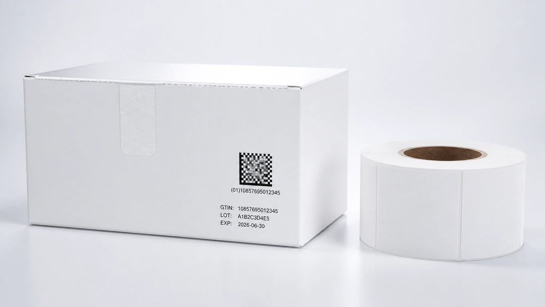 Tamper evident security label securing serialized pharmaceutical packaging