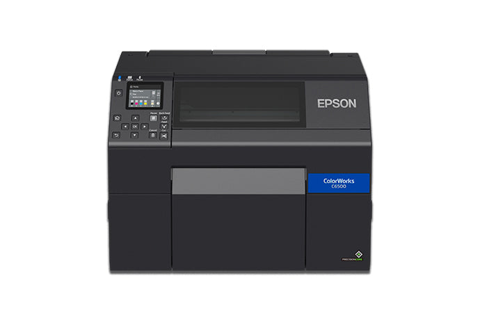 Epson ColorWorks C6500A industrial color label printer with auto cutter
