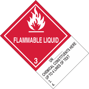 4x6 Class 3 Flammable Liquid UN 1993, Flammable Liquids,N.O.S. (Heptane, Ethanol) - (Roll of 500)