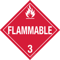 STANDARD Tagboard Flammable Class 3 Placard (Pack of 50)
