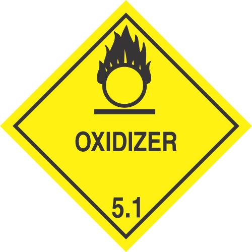 Vinyl Oxidizer 5.1 Class 5 DOT 4"x4" Label (Roll of 500)