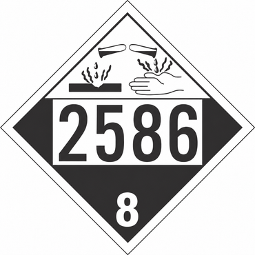 Tagboard Corrosive Class 8 Placard (Pack of 50)