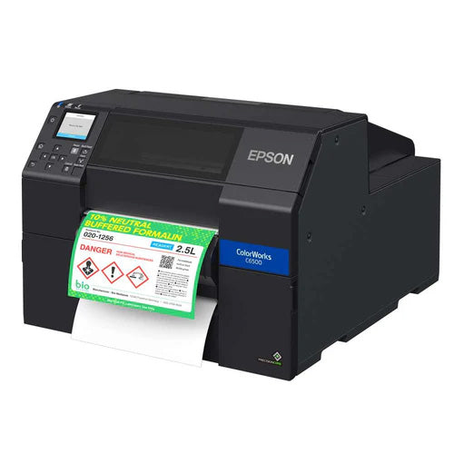 C6500P front corner printing and peeling a label