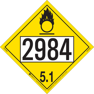 Tagboard Oxidizer 5.1 Class 5 Placard (Pack of 50)