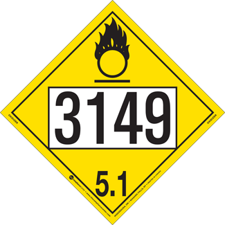 Tagboard Oxidizer 5.1 Class 5 Placard (Pack of 50)