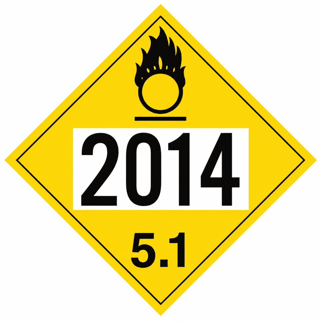 3109 - Organic Peroxide 5.2 Class 5 Placard- PLVR-  (UN2014)