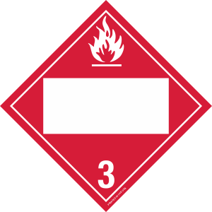 Vinyl Blank Flammable Class 3 Placard (Pack of 50)