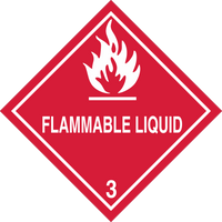 STANDARD Tagboard Flammable Class 3 Placard (Pack of 50)