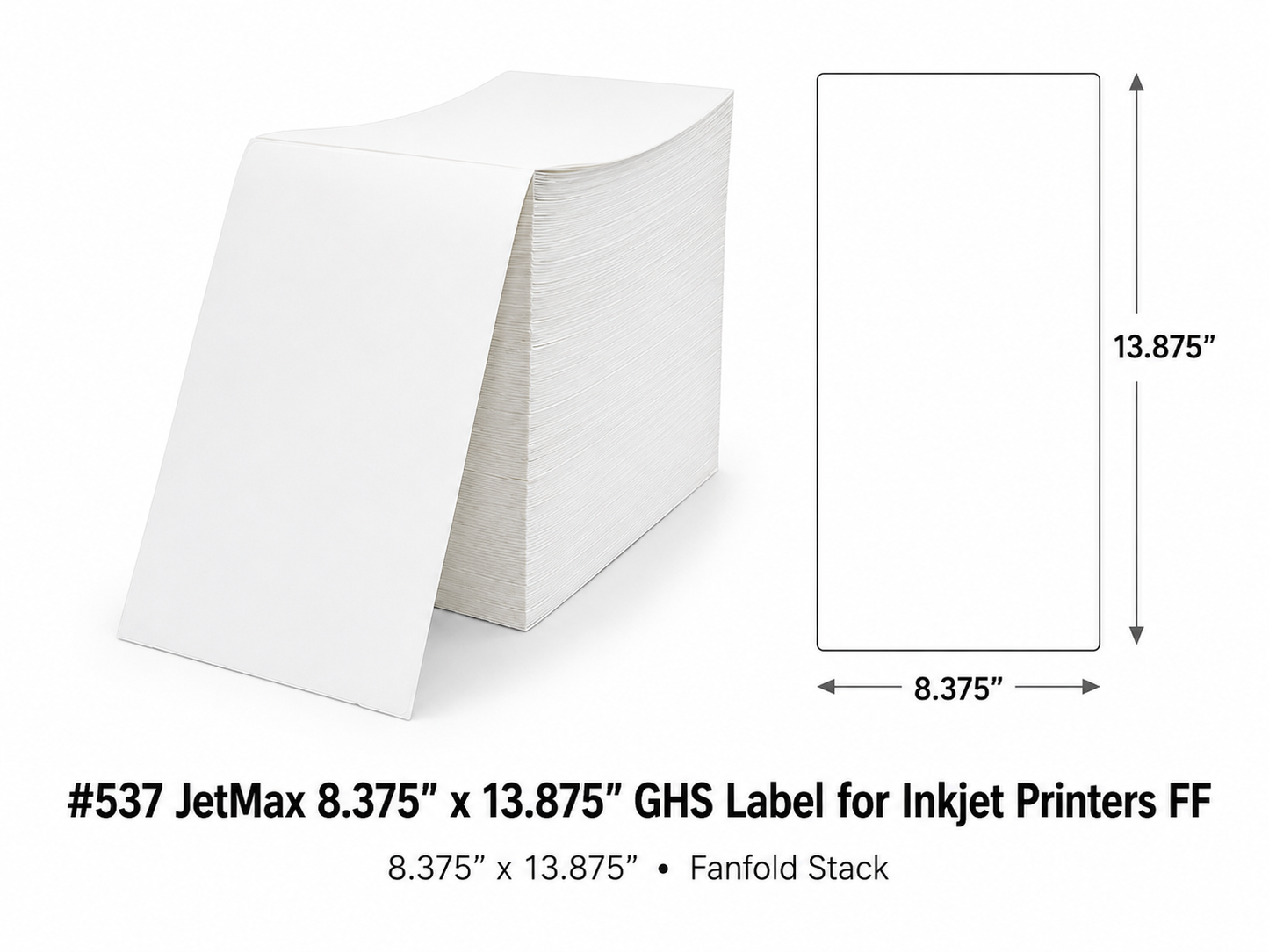 #537 JetMax 8.375" x 13.875" GHS Label for Inkjet Printers FF