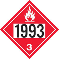 Vinyl Flammable Class 3 Placard (Pack of 50)